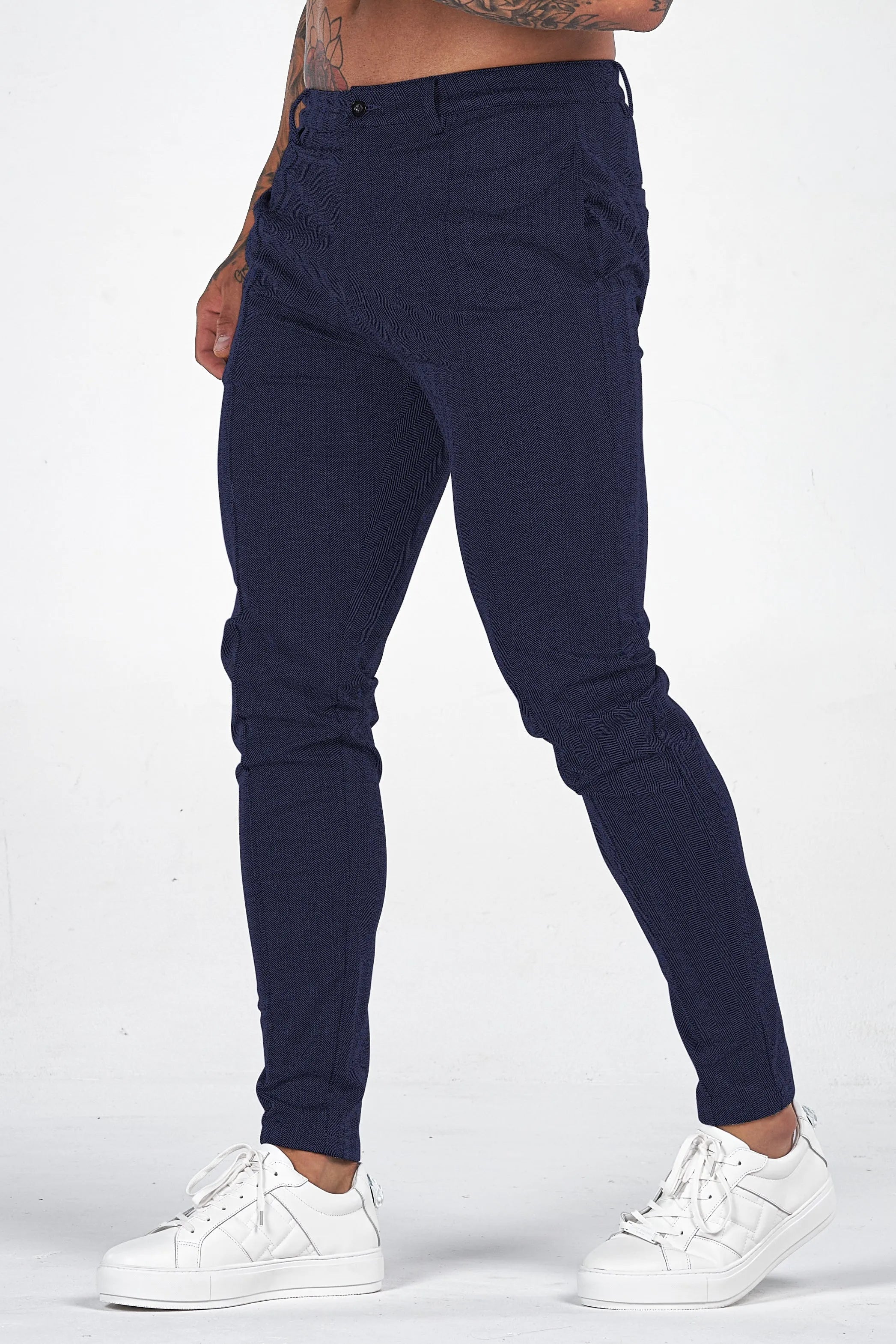 LE PANTALON CHEVRON - BLEU FONCÉ