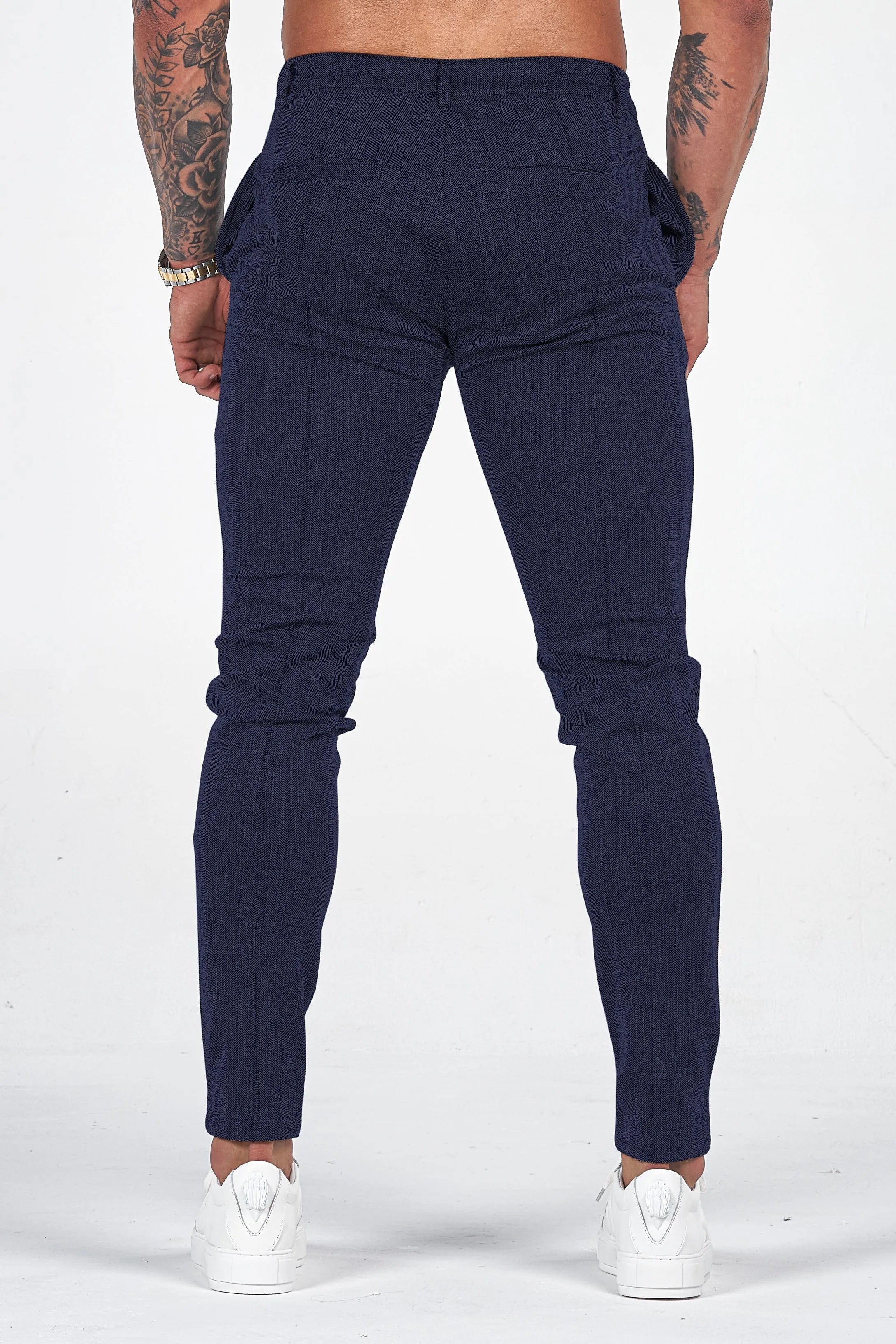 LE PANTALON CHEVRON - BLEU FONCÉ