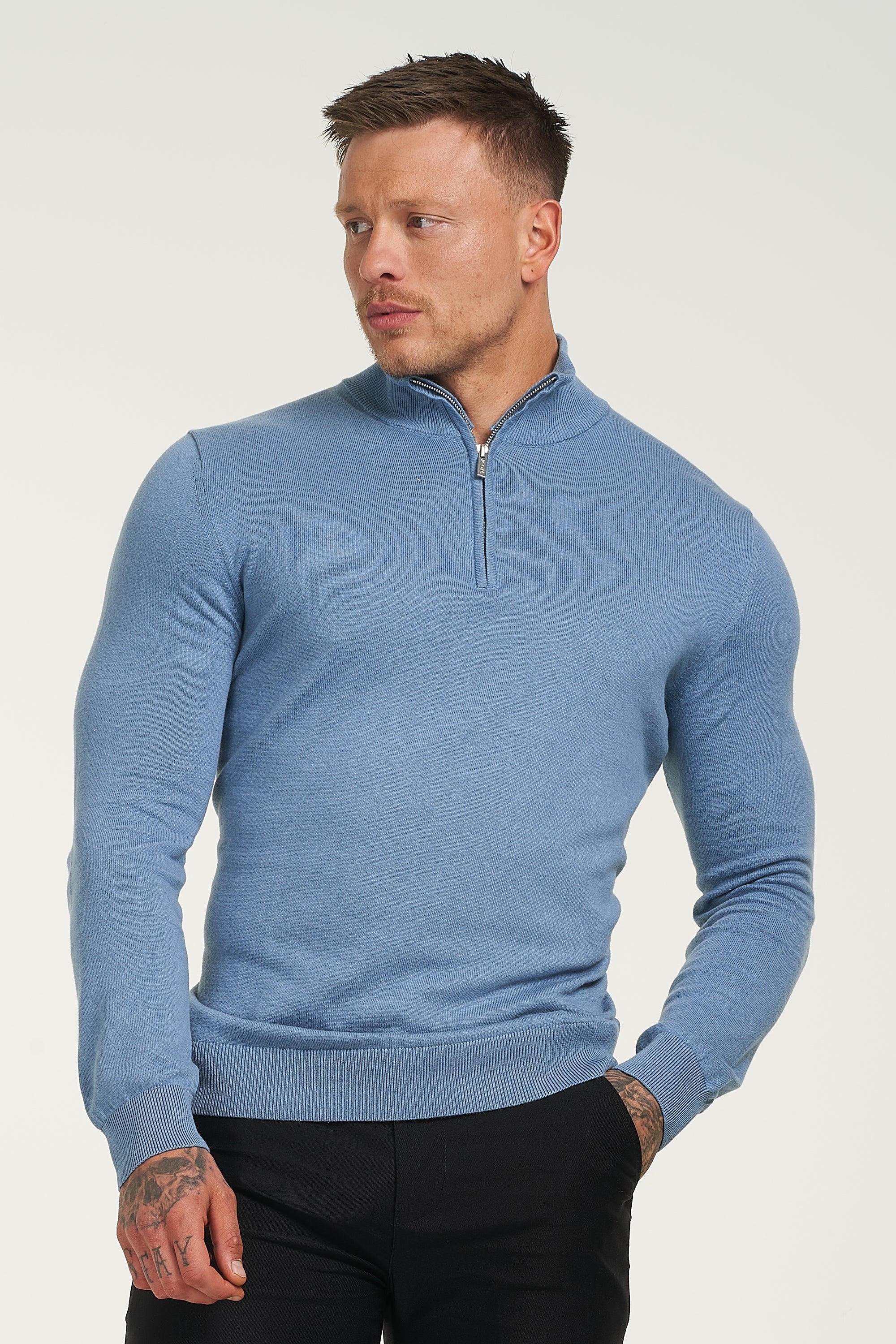 THE SANTONI HALF ZIP - CORONET BLUE